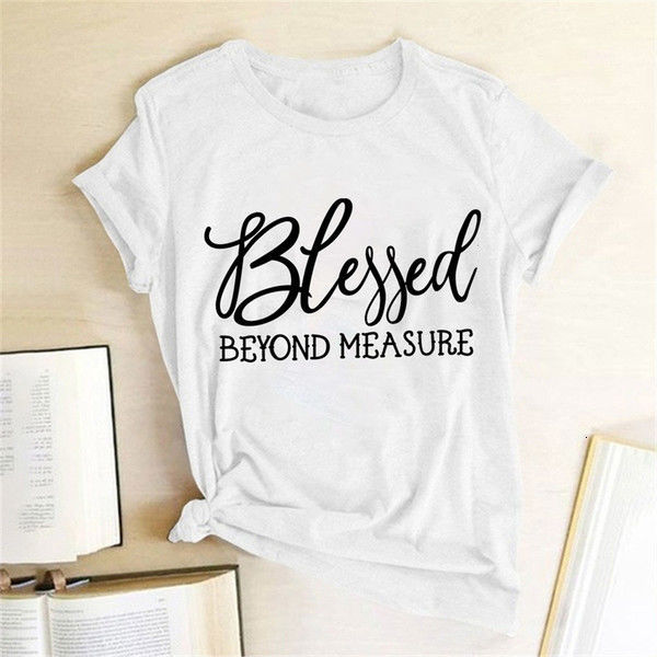 Blessed Measure Women'S T-Shirt Harajuku Aesthetic Top Graphic T-Shirt Women'S Short Sleeve Round Neck Women'S Clothing