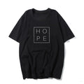 Hope simple letter printing men and women round neck loose cotton short-sleeved T-shirt