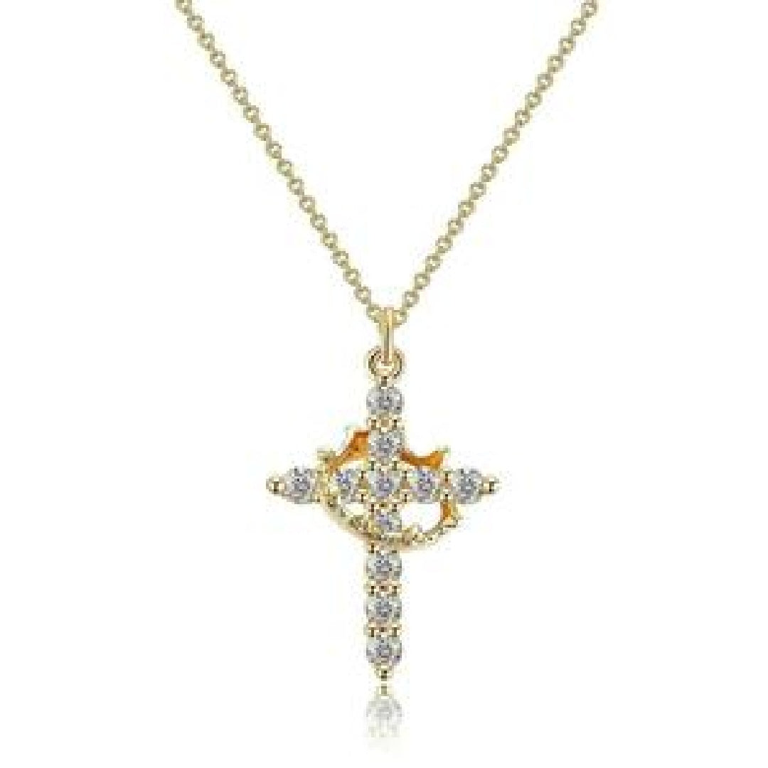 Christian Religious Symbola Drop Classic Crown & Cross Pendant Choker Easter Necklace For Women & Men & Girls Pretty Crown Cross Necklace For Daily Party Clothing Decor Trendy All-match & Exquisite Je