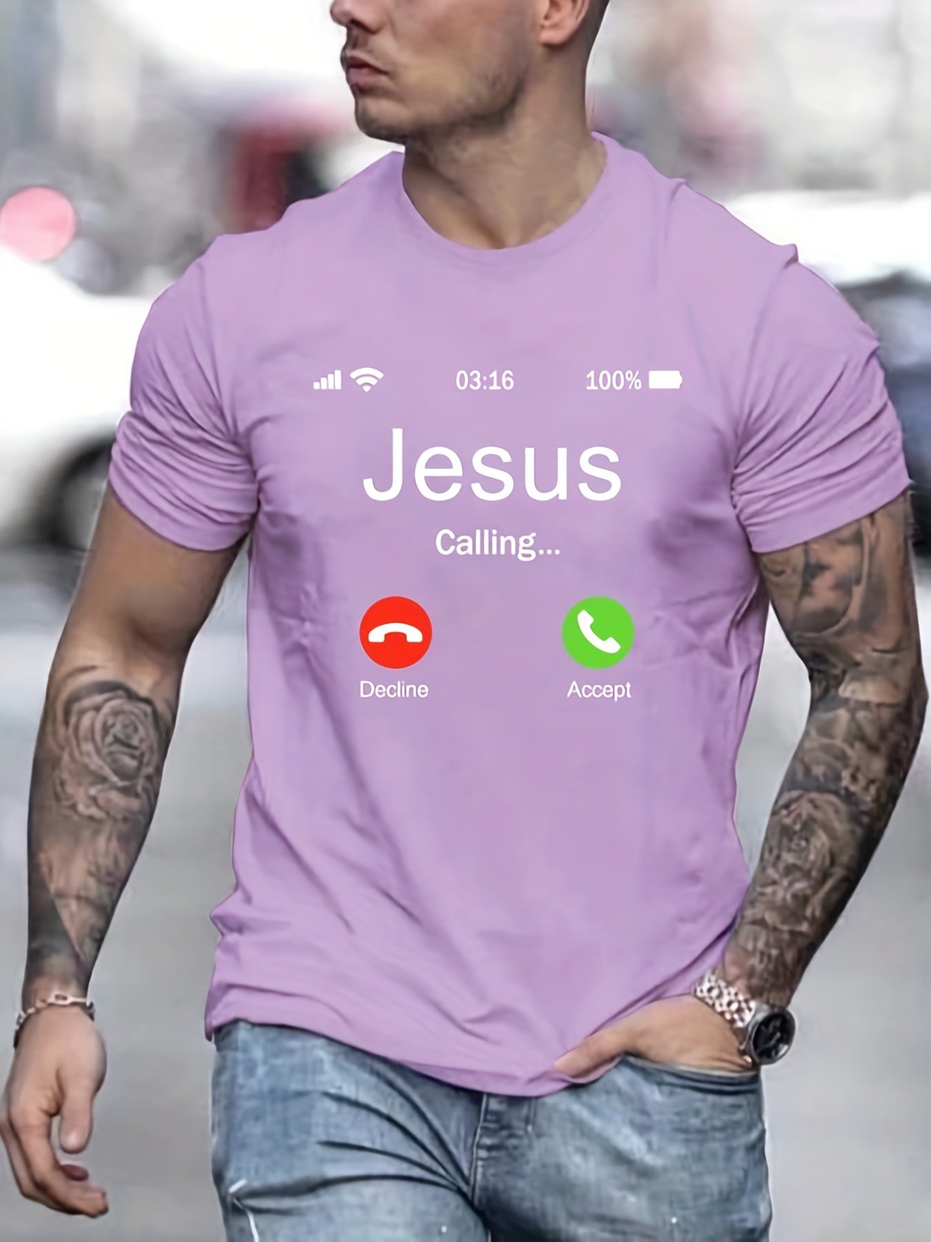 Jesus Calls For Printed Men's Comfortable T-shirts