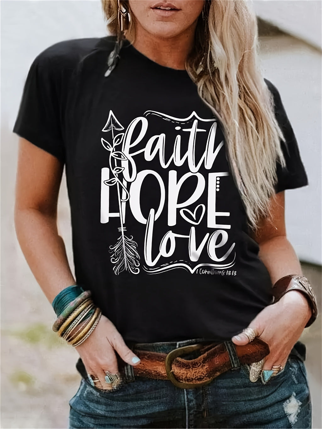 Hope Love Couple Casual Women's Printing T-shirt