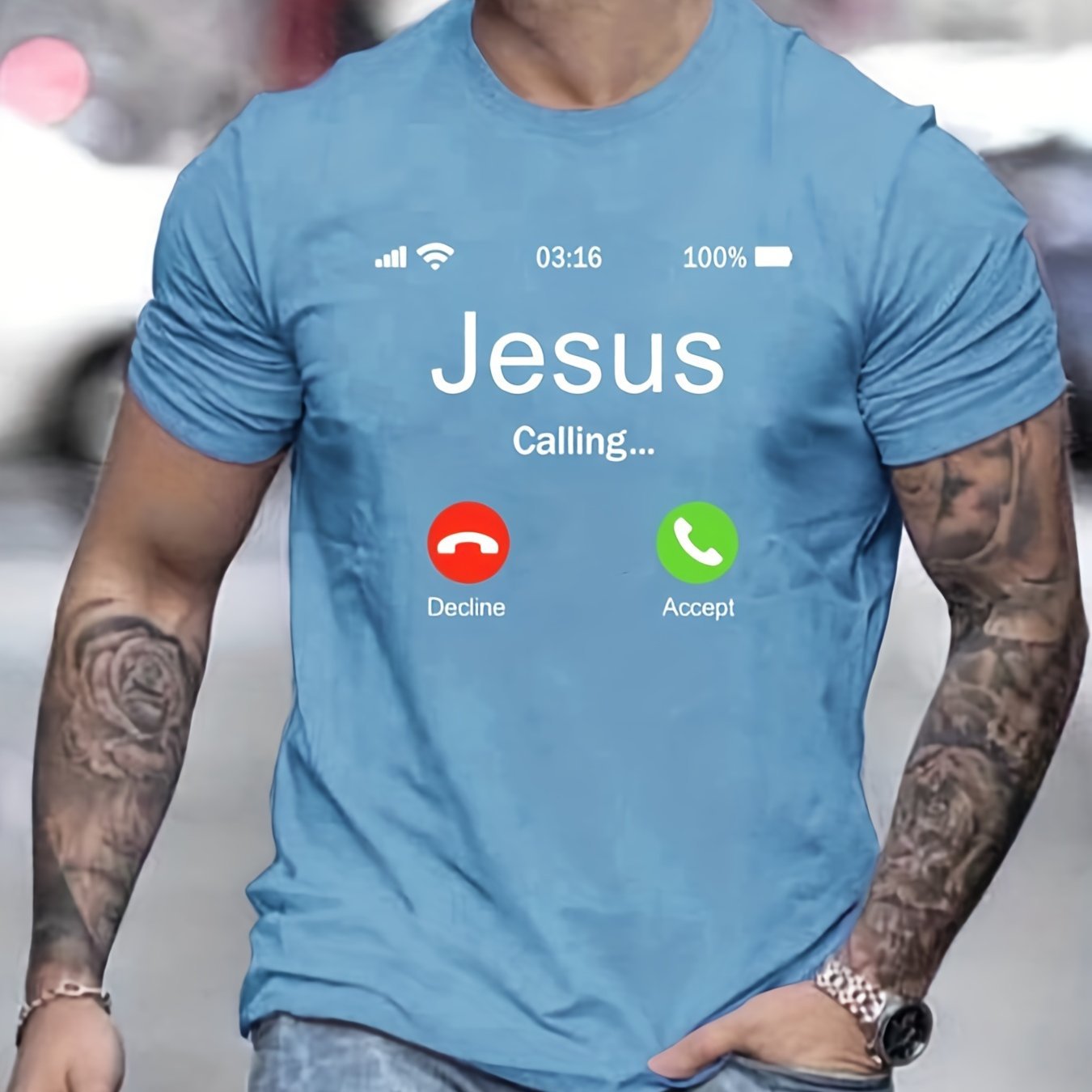 Jesus Calls For Printed Men's Comfortable T-shirts