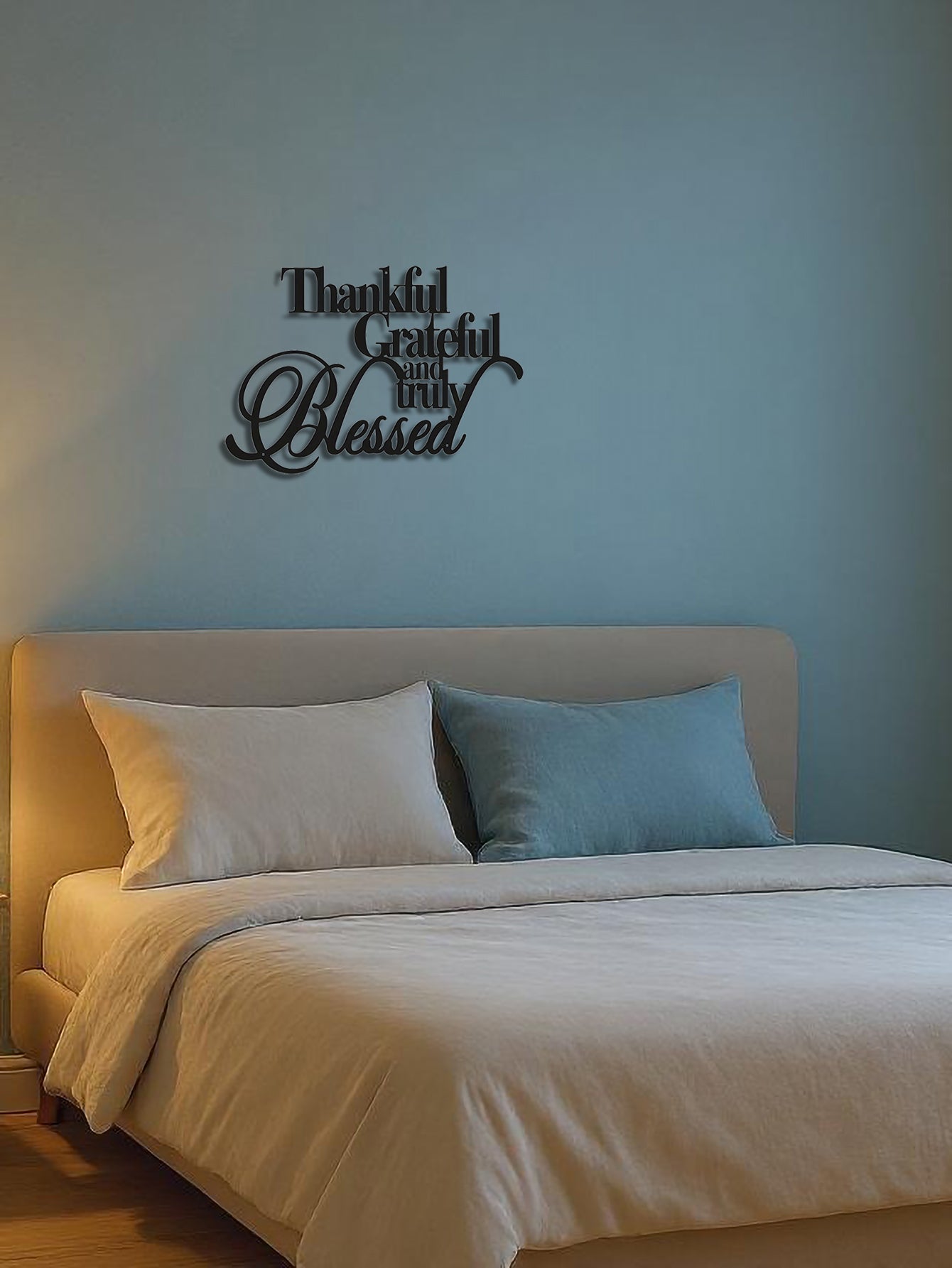 Elegant Thankful Grateful Blessed Metal Art -Wall Decor For Home Office Bedroom