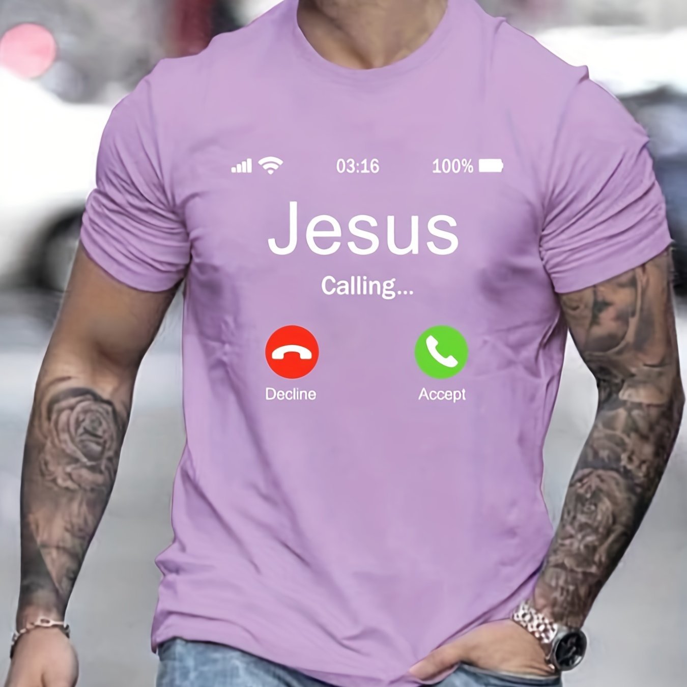 Jesus Calls For Printed Men's Comfortable T-shirts