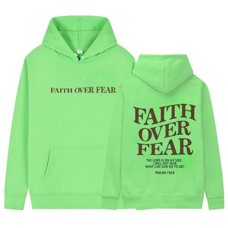 Faith Over Fear Christian Hoodie Christian Sweatshirt Jesus Hoodie Trendy Hoodie Bible Verse Shirt Unisex Aesthetic Clothes