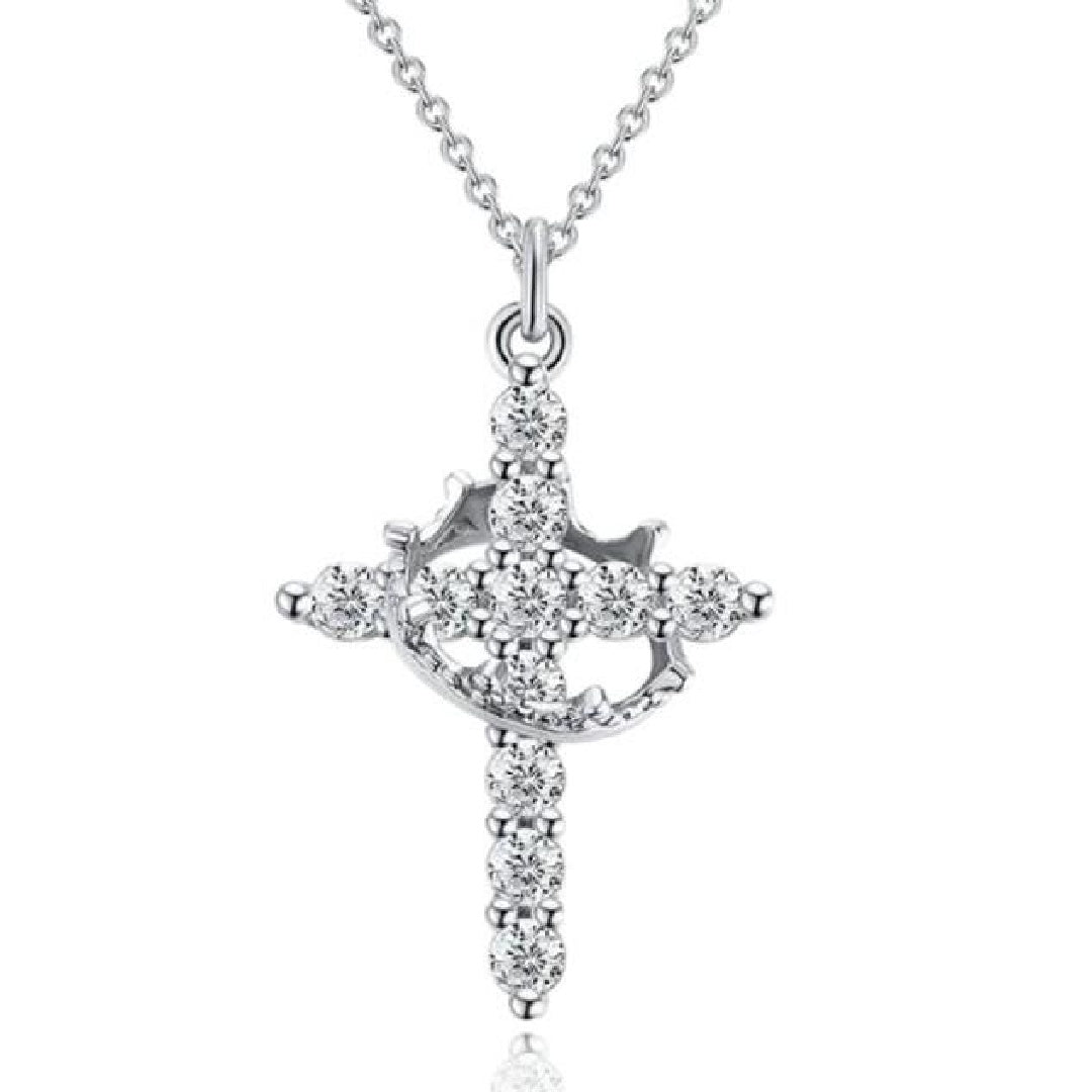 Christian Religious Symbola Drop Classic Crown & Cross Pendant Choker Easter Necklace For Women & Men & Girls Pretty Crown Cross Necklace For Daily Party Clothing Decor Trendy All-match & Exquisite Je